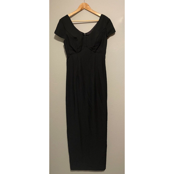 Vintage Alyce Designs Womens Dress Size 10 Black Cap Sleeve Formal Evening 90s - Picture 1 of 8